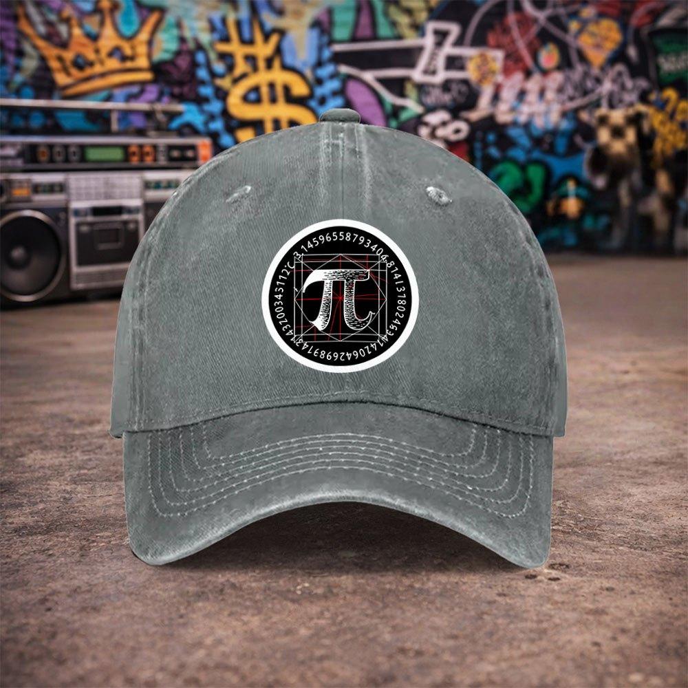 Pi Symbol Vintage Washed Baseball Cap Unisex Duckbill Hat for Unisex Women Fun Print Casual AllSeason Gift