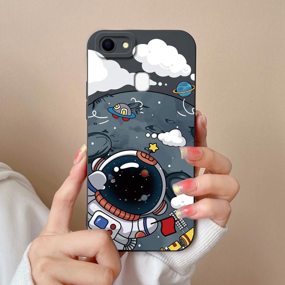 Чехлы для телефонов Oppo F19 F5 F7 F9 F11 F15 F17 F21 Pro Plus с рисунком астронавта из жидкого силикона, противоударные защитные чехлы для Oppo Shell