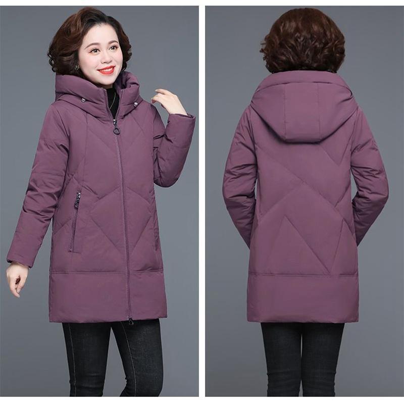 WTEMPO Женская одежда на хлопковой подкладке, утепленные пальто средней длины, зимняя куртка больших размеров, зимняя одежда для мам, стеганые куртки, теплая парка