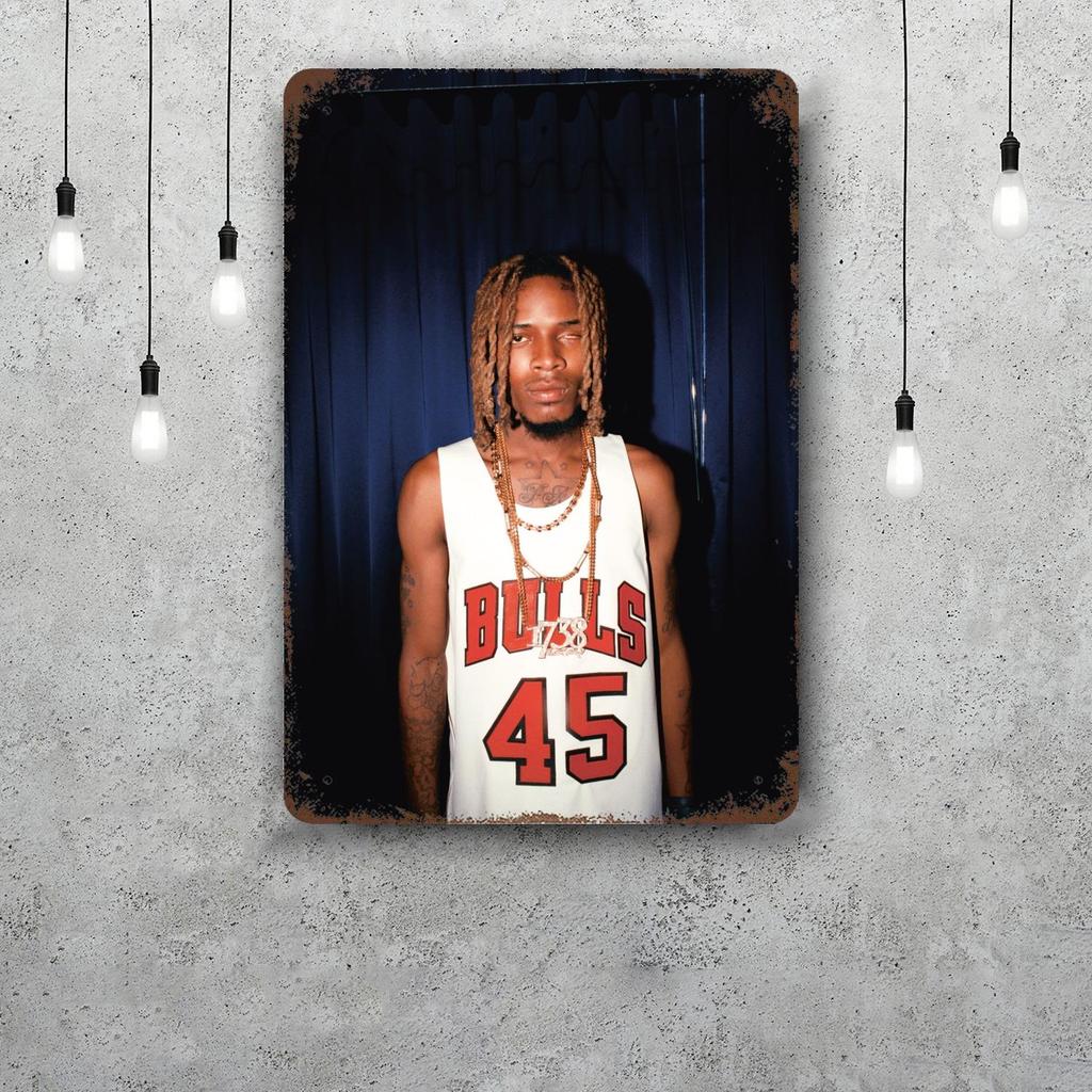 Винтажная жестяная табличка Fetty Wap Декор для дома Настенный декор Искусство Настенное панно Украшение комнаты Декор Ретро Металлическая табличка Постеры для бара