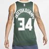 Nike Баскетбольная майка NBA Milwaukee Bucks Giannis Antetokounbpo #34 Fan Edition, мужская майка, елово-зеленая 864489-323