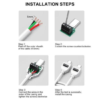 Легкий штекер-адаптер с разъемом USB Type C (папа) Поддержка передачи данных 480 Мбит/с и зарядки 65 Вт Конвертер 5-контактный/4-контактный