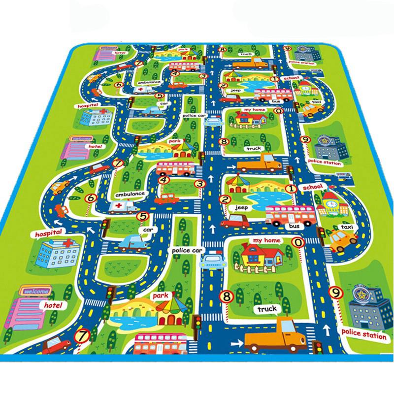 Town City Traffic Baby Crawling Mat Green Road Children Play Picnic Carpet
