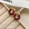 Stylish Geometric Red Earrings Women'S Design Sense Premium Earrings Retro French Earrings