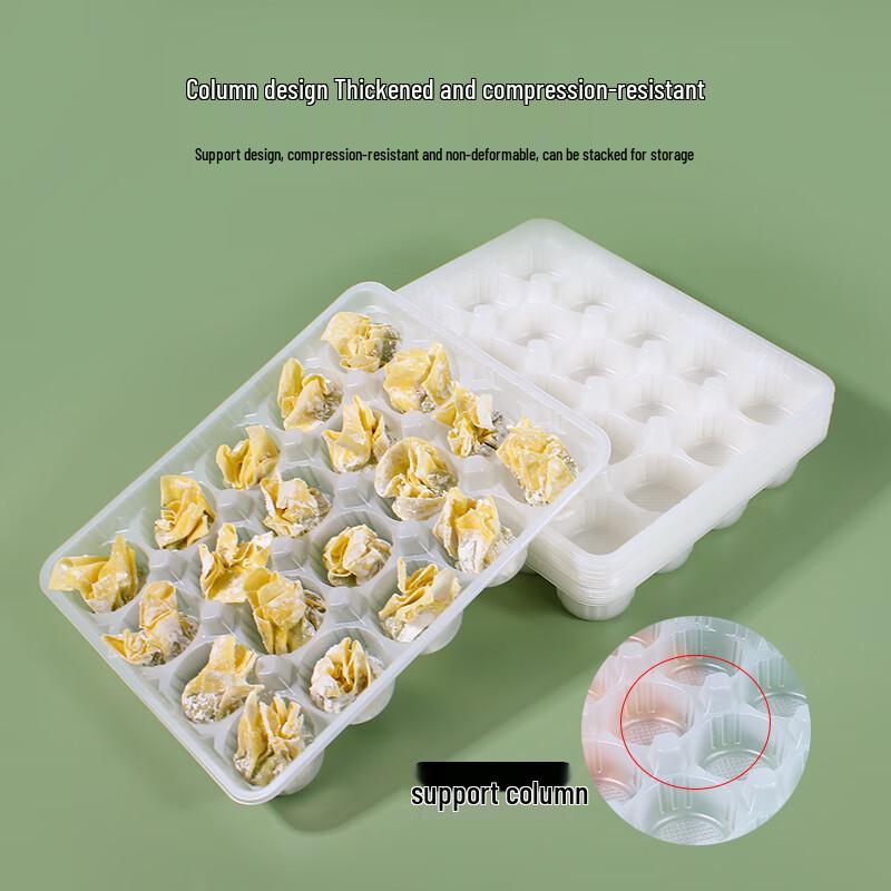 Disposable 10-Compartment Wonton Boxes with Stickers (50 Sets)
