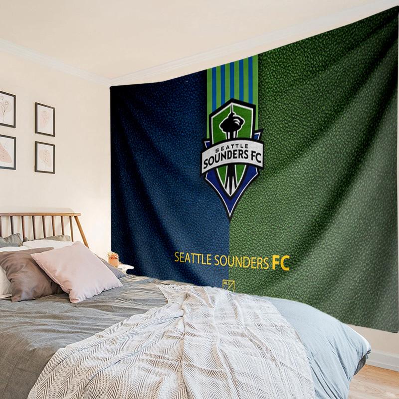1PC Seattle Sounders Fc Crest Tapestry Hanging for Bedroom,Livingroom, Playroom,Decor Art Room Wall Tapestry Holiday and Birthday Gifts