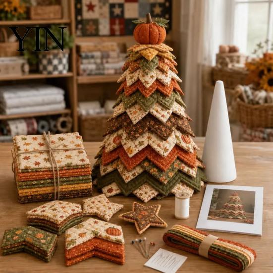 Parent Child Sewing Project DIY Christmas Tree Craft Kit, Handmade Art Crafts for Kids And Family Activity Adults, Interactive Fabric Set Holiday Home