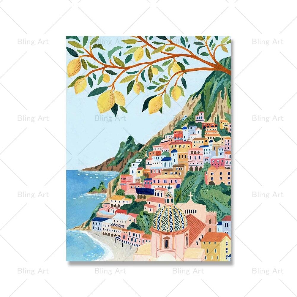 Nordic Vintage Travel City Poster Paris Lisbon Japan Landscape Art Canvas Painting Housewarming Gift Wall Pictures Home Decor No Frame