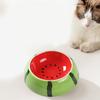 Ceramic Cat Bowl Cute Fruit Themed Elevated Design Anti Vomiting Comfortable Eating Anti-spill Grooved Bottom Pet Bowl