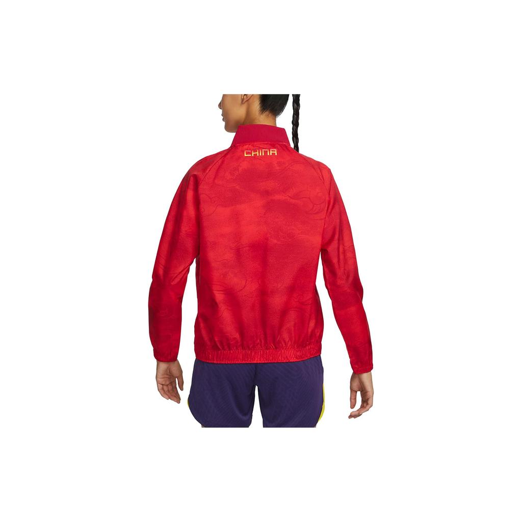 Nike Dri-FIT Anthem China Team All-Over Print Stand Collar Quick-Dry Football Jacket Women Jacket Red DV5615-687
