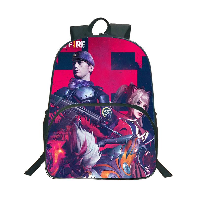 Shooting Game Free Fire 3D Print Backpack Boy Girl Casual Schoolbag Student Waterproof Knapsack Cartoon Pattern Backpacks