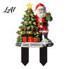 Festive Lawn Inserts for Christmas Santa Claus Garden Stake Acrylic Snowman Yard Sign 2D Weatherproof Signs Flat Snowy Cottage Ornament Pathway