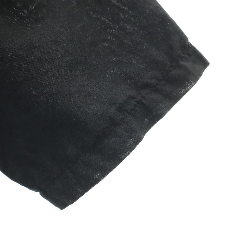 YAECA Рубашка с коротким рукавом, открытым воротником, черная, женская, б/у