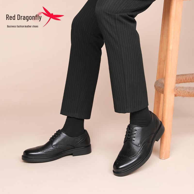 Мужские туфли-броги Red Dragonfly из натуральной кожи с мягкой подошвой - Формальный стиль Осень/Зима