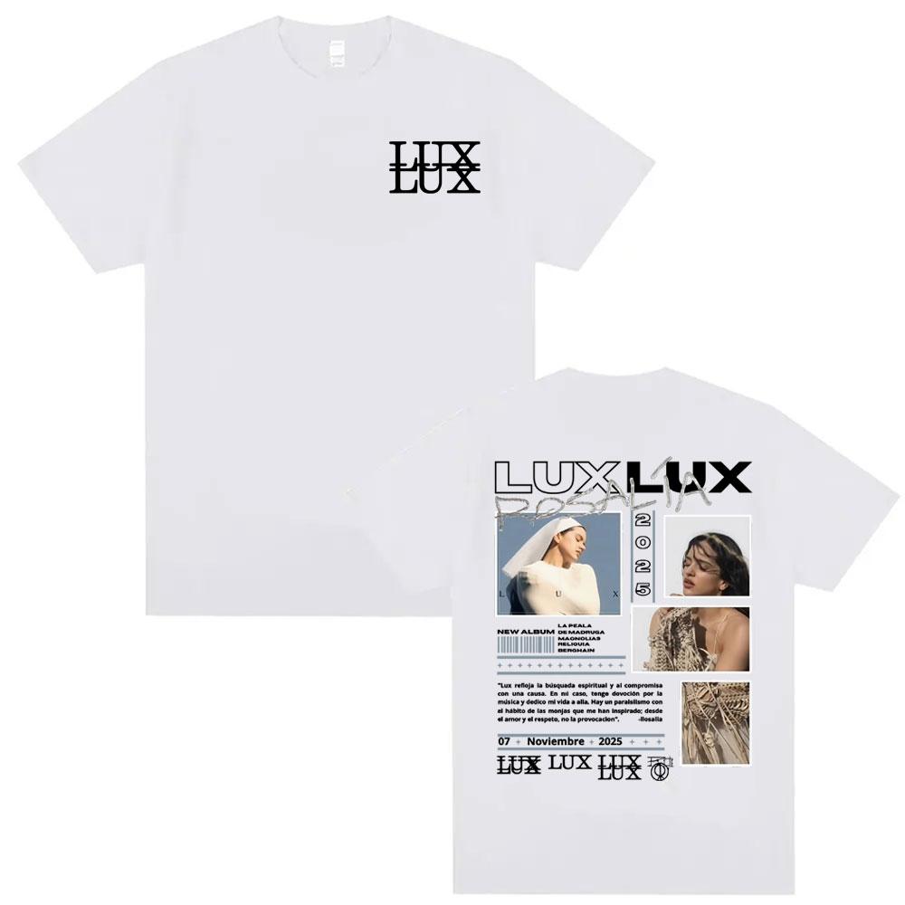 Singer Rosalia Album LUX Logo Cover T Shirts Men Women Fashion Aesthetic Oversized Tshirt Summer Casual ONeck 100 Cotton Shirt