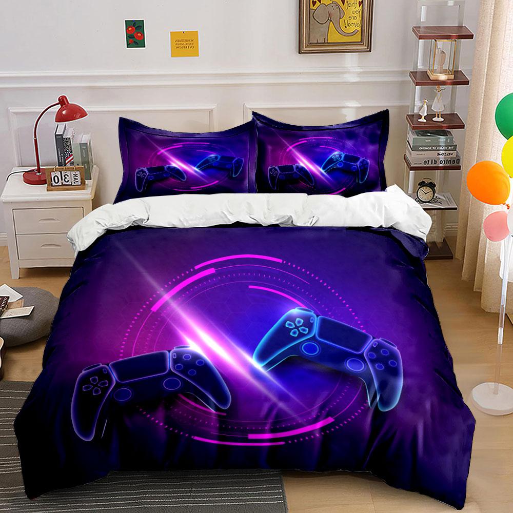 Game controllers and neon. Bedding sets Duvet cover sets Duvet covers Pillowcases(1*Duvet Cover 2*Pillowcases without duvet insert)