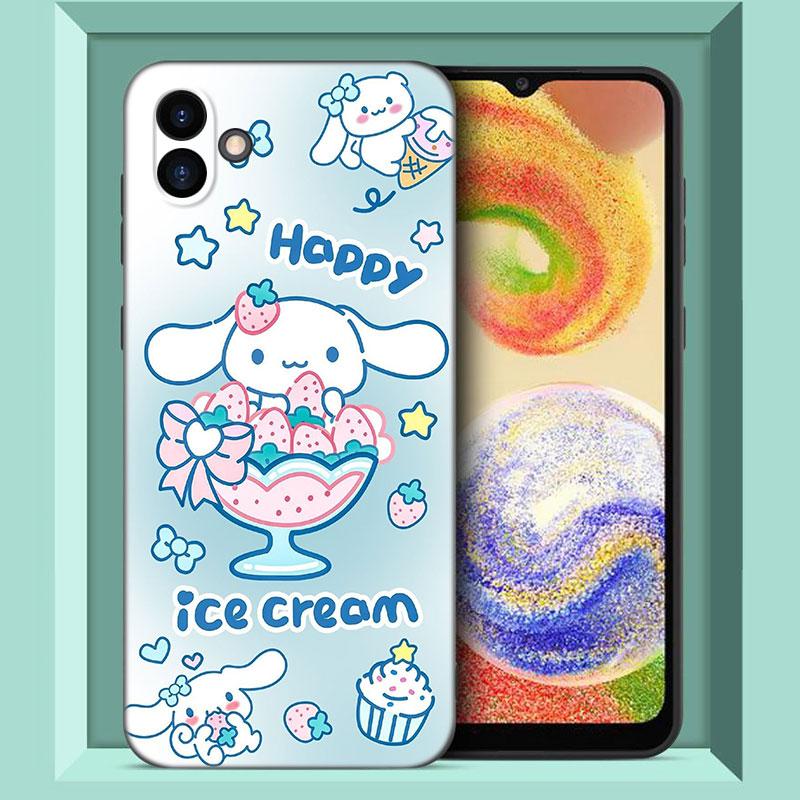 Kawaii Cinnamoroll черный силиконовый чехол для телефона Samsung Galaxy A01 A03 Core A04 E A02 A05 A10 A20 A21 A30 A50 S A6 A8 Plus A7