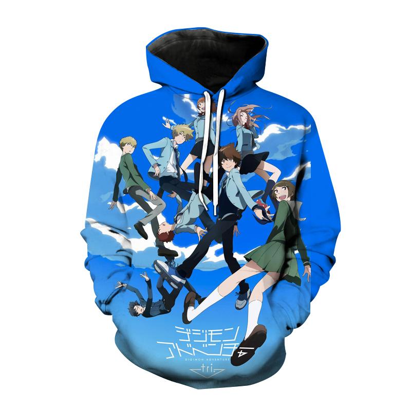 Осень-зима толстовки с капюшоном в стиле аниме Digimon Adventure 3D принт толстовка для мужчин и женщин модный пуловер с капюшоном цифровые монстры пальто унисекс
