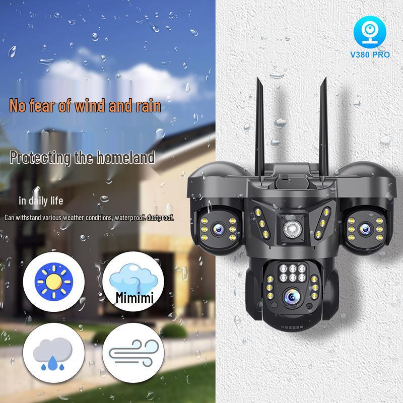 V380pro 4G Трехлинзовая 360° Домашняя купольная камера видеонаблюдения