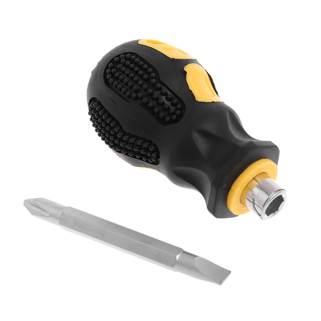 Короткая маленькая карманная магнитная отвертка с плоской головкой для DIY ремонта в труднодоступных местах, профессиональное использование