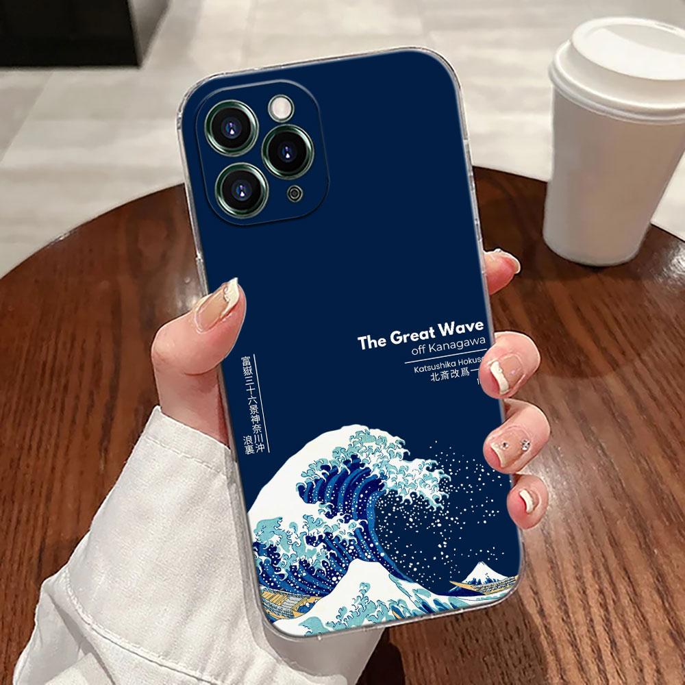 Большая волна Кацусика Хокусай Чехол Для Apple iPhone 17 16 15 14 13 12 11 Pro Max 16 Plus 16E 17Air 17Pro Чехол для телефона Funda