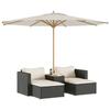 VidaXL Salon de Jardin avec Coussins 5 pcs, Canapés avec Repose-pied, Ensemble de Meubles Terrasse Patio, Noir Résine 365725