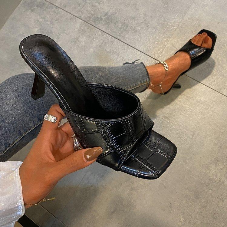 Женские босоножки на блочном каблуке, модные туфли без шнуровки на низком каблуке со стразами, повседневные сандалии