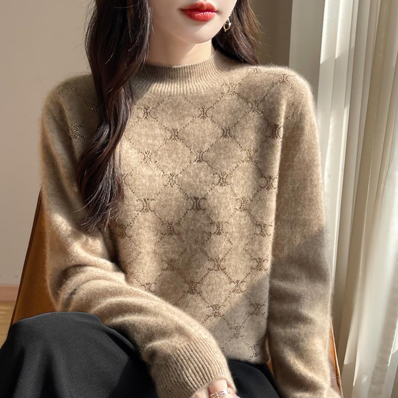 Женский кашемировый свитер Qinghe Cashmere 30% кашемир 70% шерсть Осень и Зима Пуловер Теплый и Модный