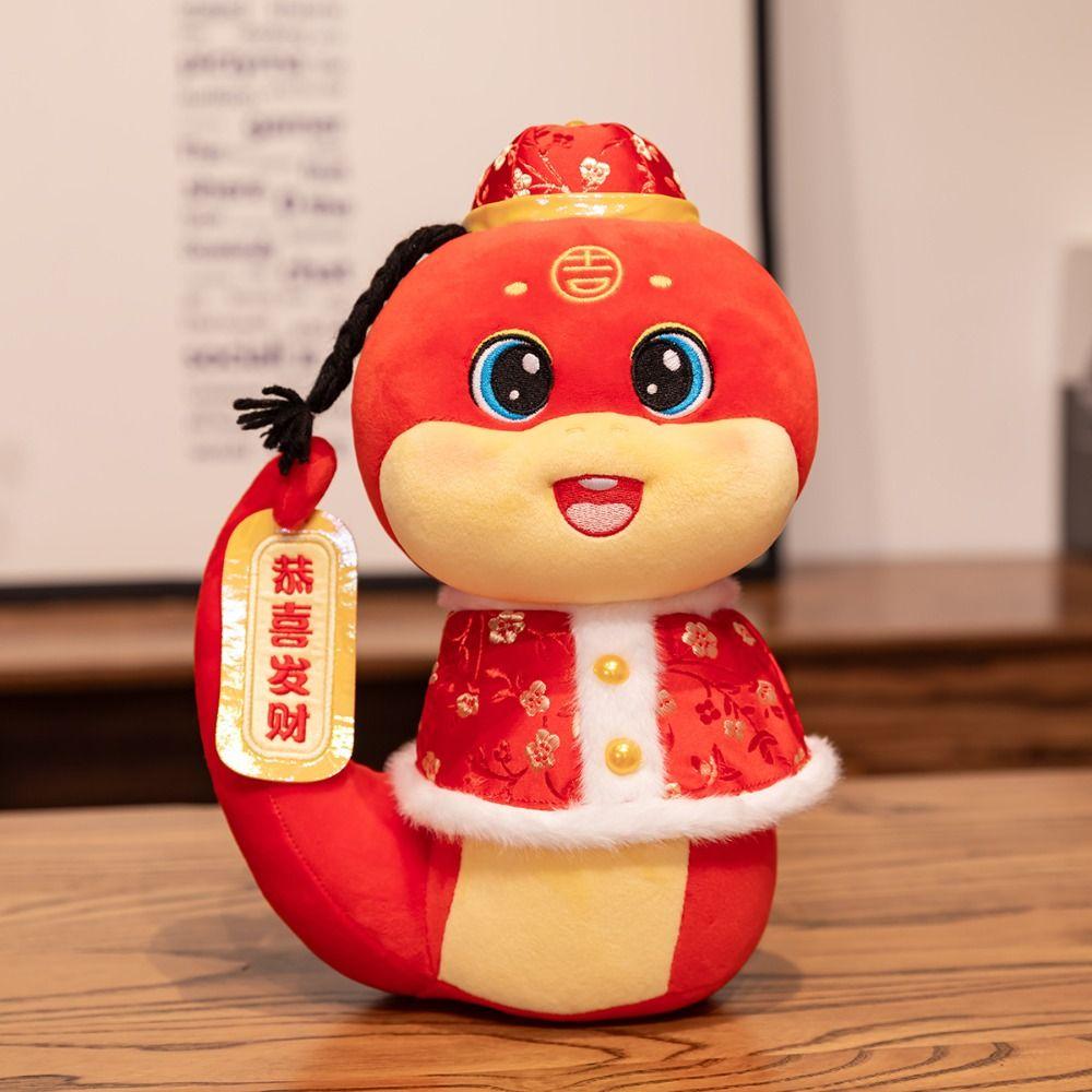 Soft 2025 Snake Year Mascot Toy Blessing Snake Plush Toy Snake Plush Doll Pendant  Birthday Gifts