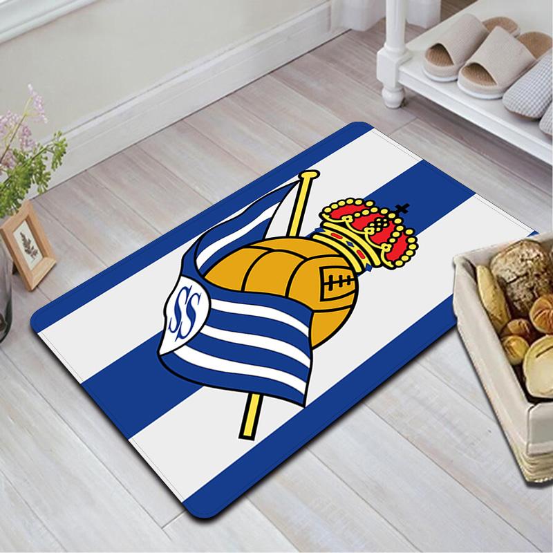 Real Sociedad Pattern Rug Floor Mat for Living Room or Bedroom Soft and Comfortable Carpet a Gift for Birthday and Holiday.