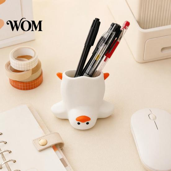 Playful Desktop Decor Upside Down Duck Pen Holder, 3D Printed Desk Organizer, Funny Holder Stationery Storage for Office School, Creative Gift