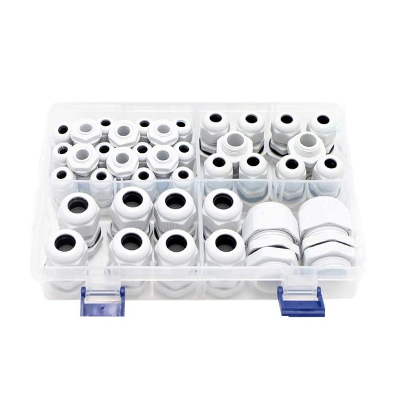 38 Pcs Outdoor Cable Gland Joints Waterproof Cable Connector Plastic Cable Grommets NPT Type Cable Fitting Easy Install