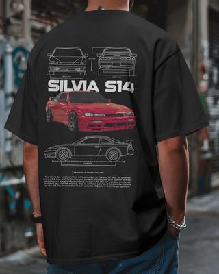Футболка Silvia S14 Fan Art с изображением японского дрифт-кара в стиле ретро, унисекс.