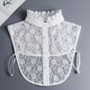 Fashion White Fake Collar Women Detachable Collars Black Woman False Collar Lace Removable Half Shirts Tie Top Collars Decor