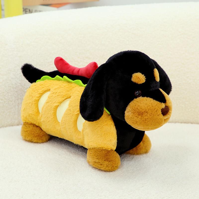 Burger Plush Dog Toy Chef Cartoon Stuffed Animal Doll Cute Kids Birthday Gift