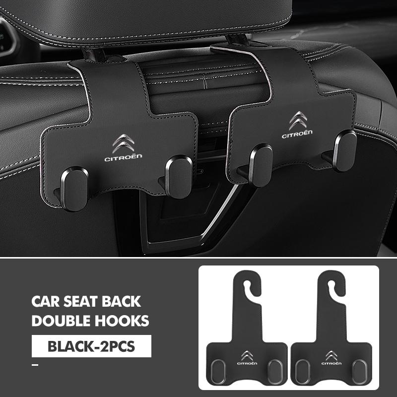 OCDK9 Car Rear Seat Double Head Storage Hook Headrest Hanger Clip For Citroen Jumper Celysee Cactus Picasso Aircross Saxo Grand