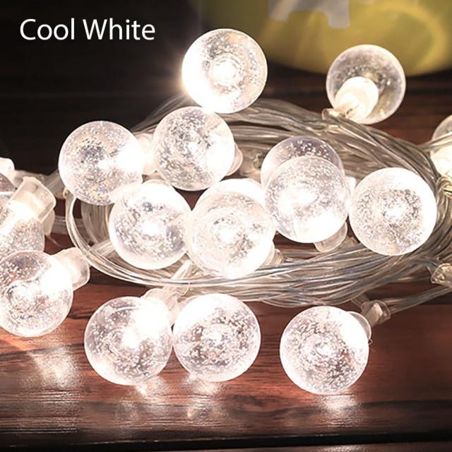 5M 10M 100LEDs LED String Lights Fairy Bubble Ball Lamp Holiday Lighting Garland AAA Battery Indoor For Christmas Wedding Decoration