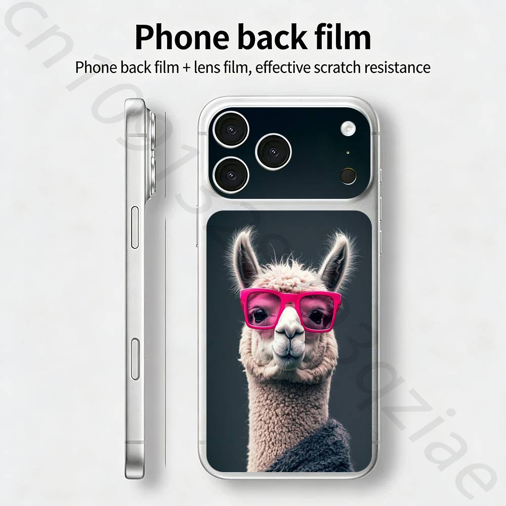Лама Альпака ТИКЕТ Наклейка Обложка для iPhone 17 Pro/Pro max Защитная Пленка для Задней Панели, Рамки, Камеры