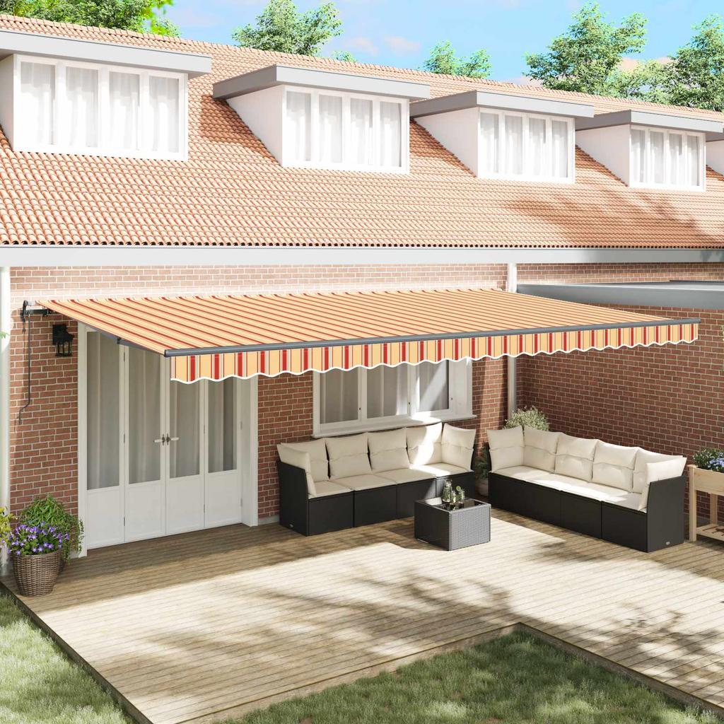 Retractable Awning Yellow and Orange 600 x 300 cm