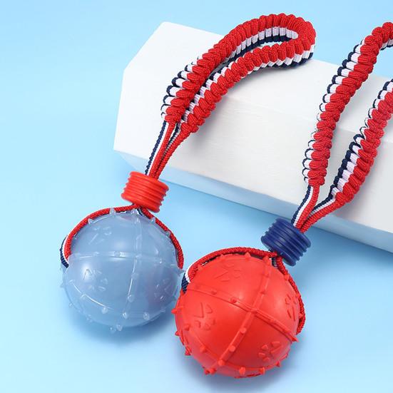 Dog Chew Ball Toy for Aggressive Chewers Embossed Texture Interactive Fetch Bouncy Ball Toy for Large Medium Small Dogs