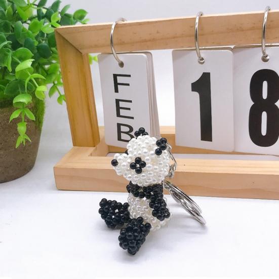 Брелок-подвеска в виде медведя и кролика из искусственного жемчуга, ручной работы, плетеный, легкий шарм, брелок для ключей, аксессуар для рюкзака/сумки