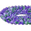 Violet Chalcedony Floating Green Jades Natural Stone 15" Smooth Loose Spacer Beads 4/6/8/10/12mm for Jewelry Making DIY Bracelets Charms Accessories