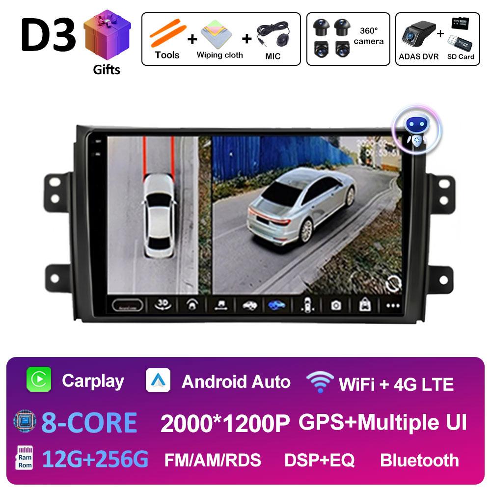 Беспроводная интеллектуальная система Carplay Android для Suzuki SX4 SX 4 2006 2007 2008 2009 - 2013 Bluetooth QLED IPS экран аксессуары