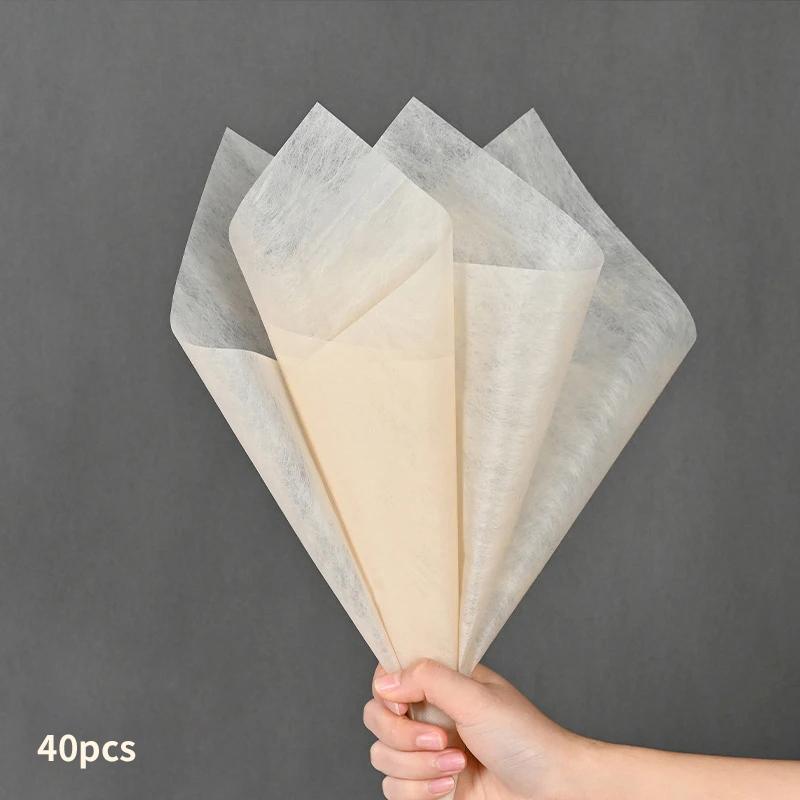 40 шт., молочная хлопковая папиросная бумага, оберточная бумага для цветов, сделай сам, букет ручной работы, поделки, упаковка подарков, товары для свадебной вечеринки
