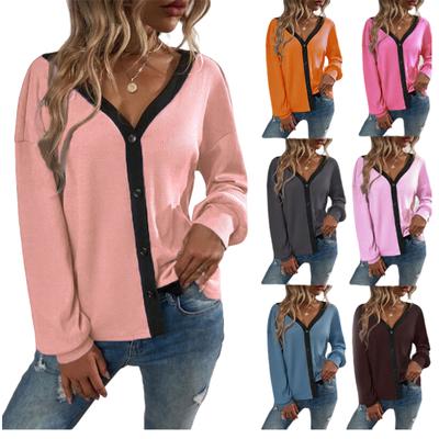 Новинка 2023 года, женский топ, вафельная футболка-кардиган с длинными рукавами