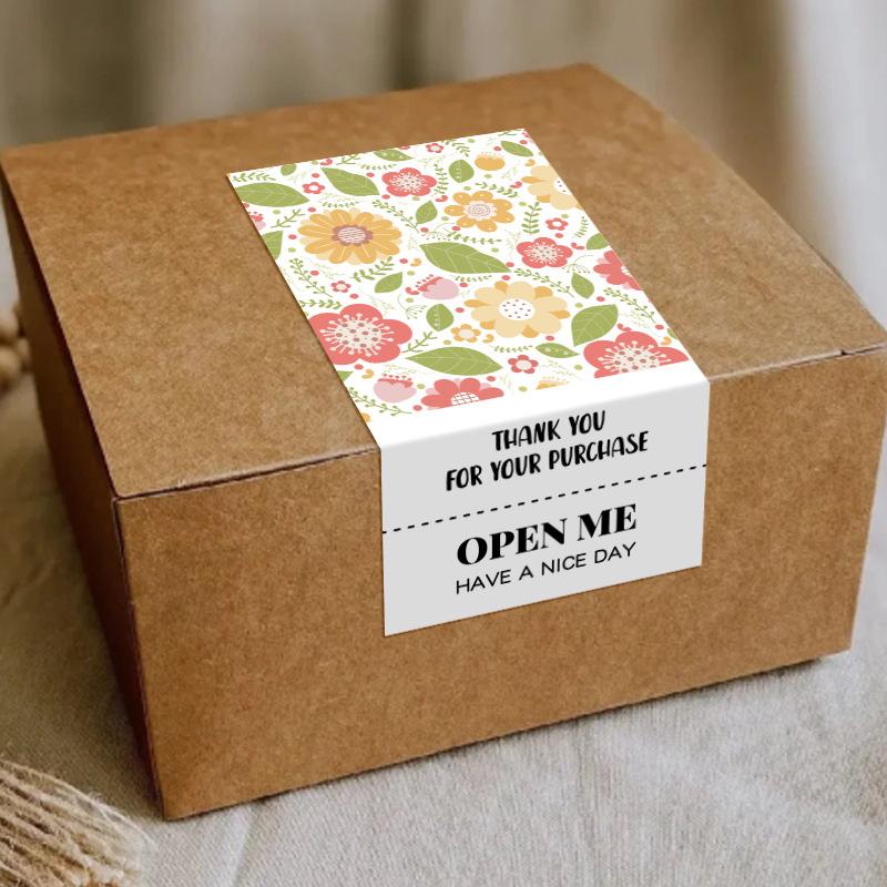 50 наклеек/в упаковке, Свежие маленькие цветочные наклейки, Наклейки «Спасибо», Коробка-самолетик, Запечатывающие наклейки, Упаковка для подарочной коробки, Декорация, Самоклеящиеся этикетки