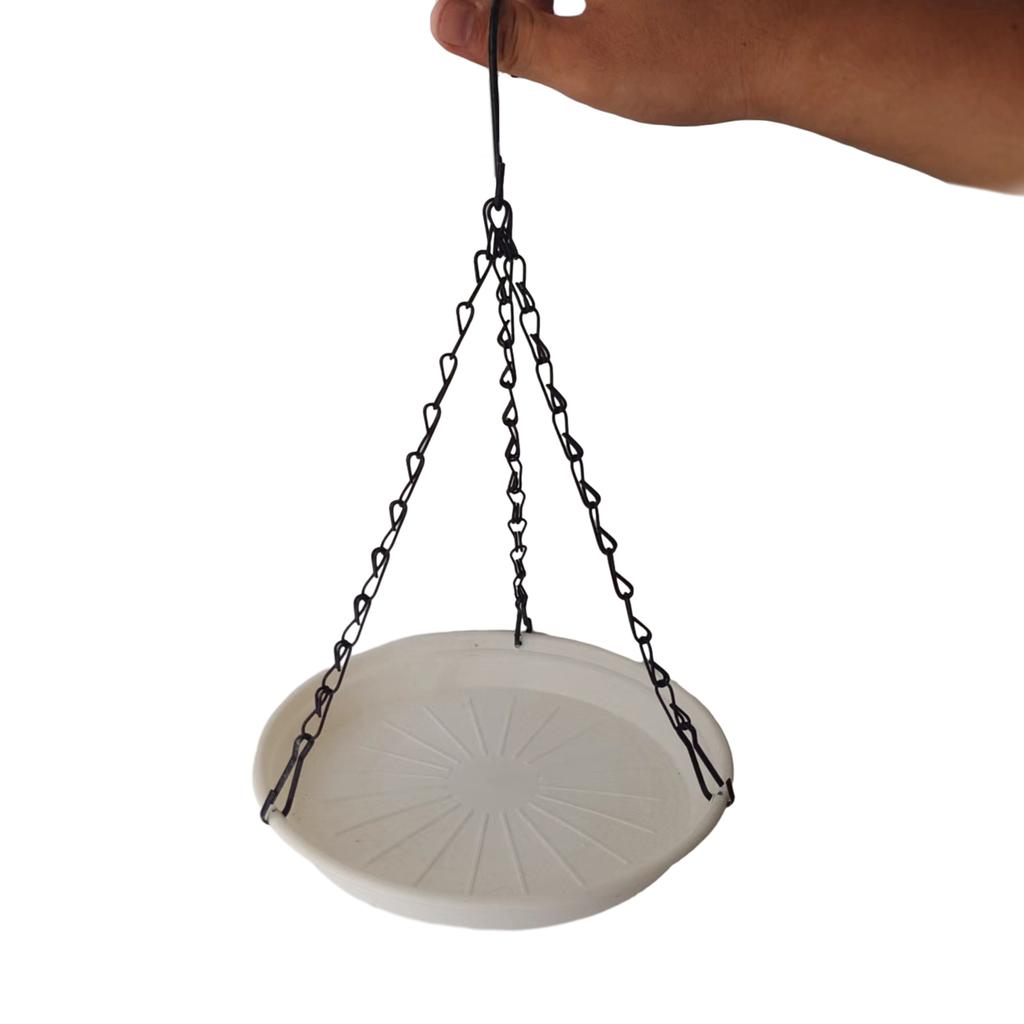 Hanging Bird Feeding Tray With Chains, Weather Proof Bird Bath Tray, Easy To Fill Birds Feeder Water Bowl For Outdoor Garden Yard Decoration