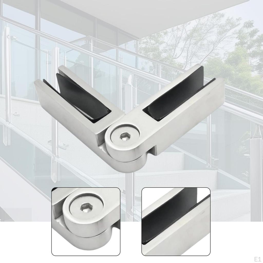 Регулируемый зажим для стекла 90° из нержавеющей стали, опорный клипса для перил