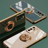 Luxury Plating Metal Ring Holder Shockproof Case For OPPO Reno 5 6 6Z 7 7SE 8 8T 9 10 11 Pro Plus 4G 5G Back Cover
