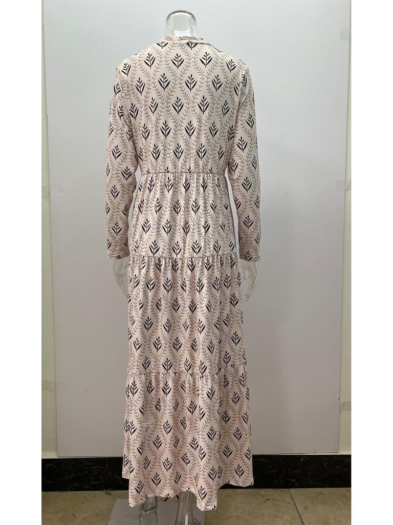 2023 Осень/Зима Ретро Стойка Воротник Свободный Большой Размер Модное Длинное Платье